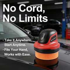BLACKCUBE car polisher in use on car hood