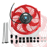 BLACKHORSE-RACING 10-inch slim fan push-pull kit red for versatile cooling.