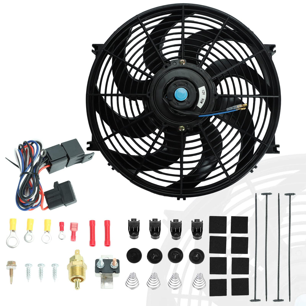 BlackHorse Racing 14-inch radiator fan blade close-up showing high airflow