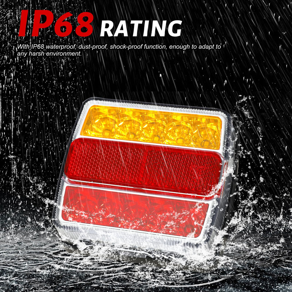 BLACKHORSE-RACING LED magnetic trailer light kit IP68 waterproof housing protects electronics.