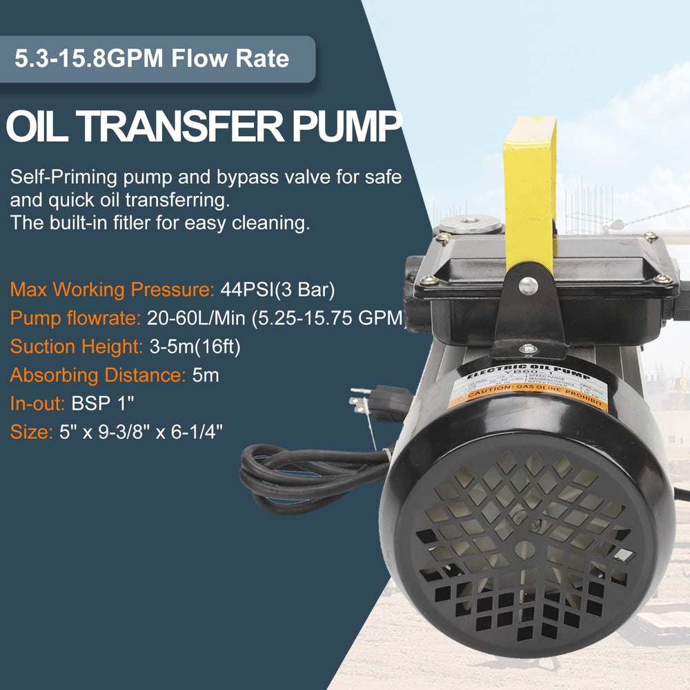 BLACKHORSE-RACING oil transfer pump side angle highlights compact, durable design for field use