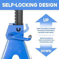 BLACKHORSE-RACING self-locking ratchet rod enables quick height locking.