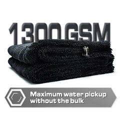 Ultra-absorbent Blackline towel soaking up water quickly