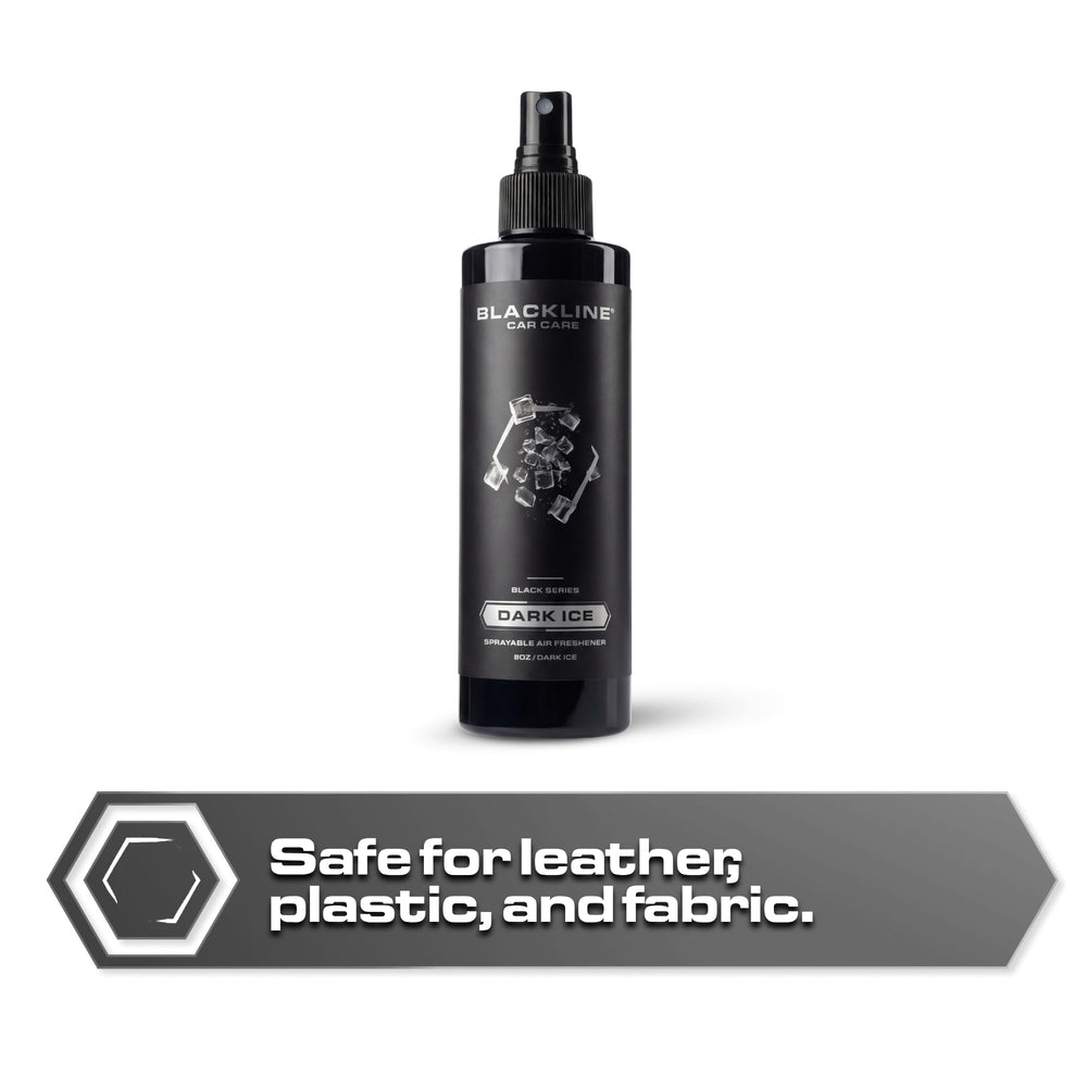 8 oz Blackline Dark Ice bottle suitable for travel and home use.