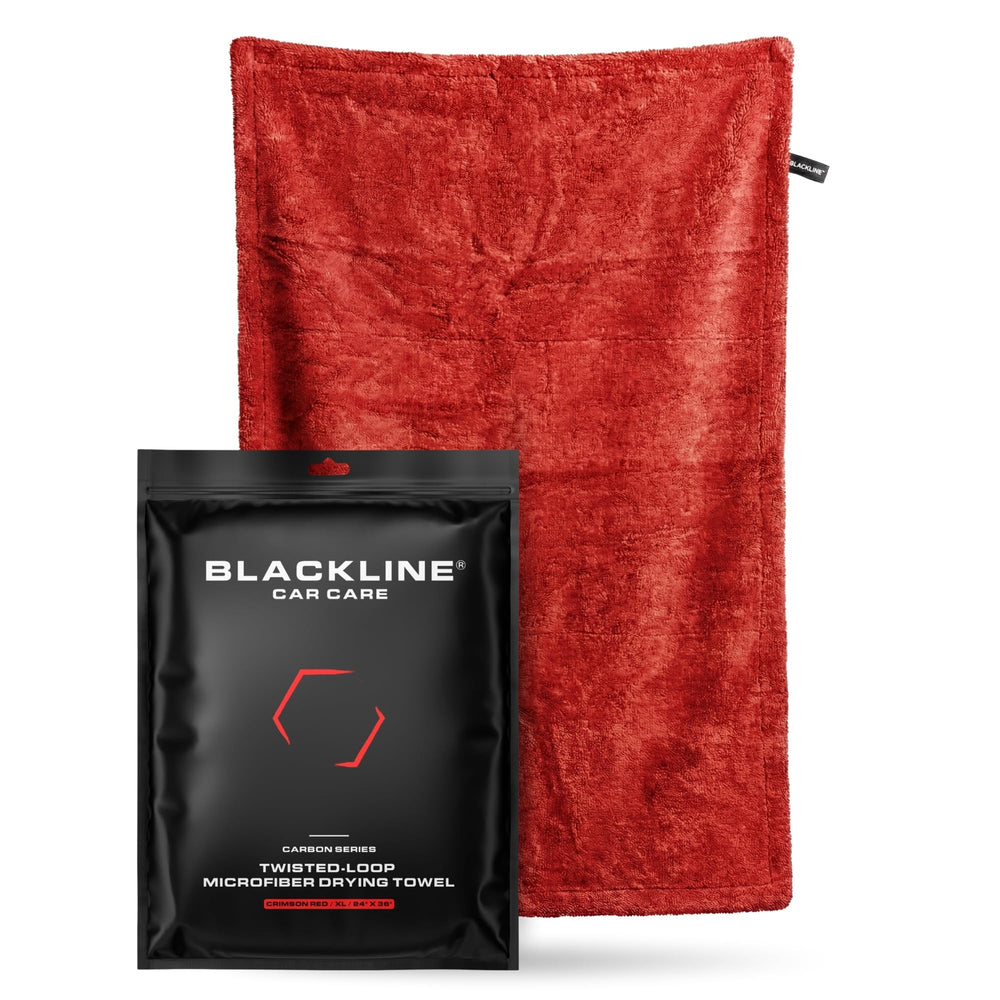 Blackline drying towel 2ft by 3ft covers large area for quick drying.