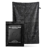 Blackline drying towel 2ft by 3ft in action delivering streak-free results