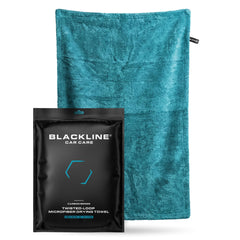 Blackline Aqua drying towel displaying high absorption for fast, streak-free drying.
