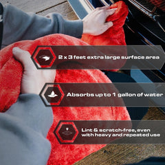 Blackline 1300 GSM microfiber absorbs more than a gallon of water.