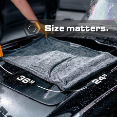 Large Blackline towel covering a big vehicle area for fast drying