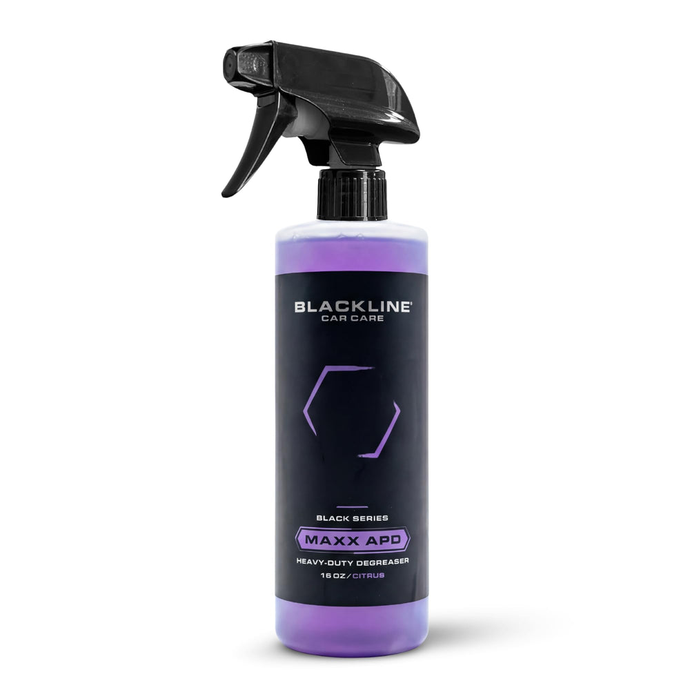 Blackline MAXX APC bottle close-up showing powerful cleaning potential on tough grime