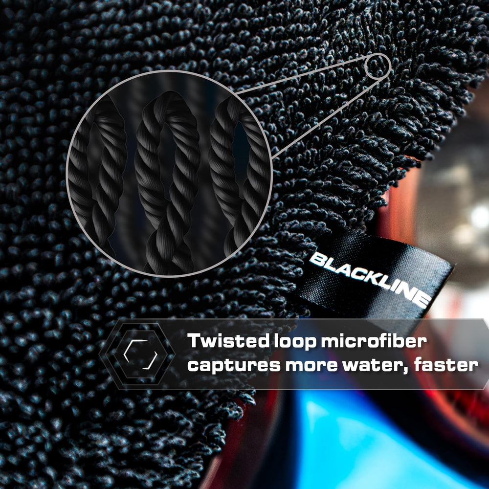 One-towel drying with Blackline for complete car dry in a single pass