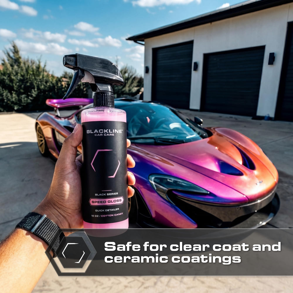 Blackline Speed Gloss car-exterior-shine adds bright gloss to paint, chrome, and plastics.