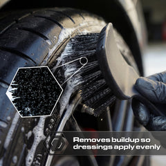 Blackline stiff bristle brush in car detailing for professional-grade prep.