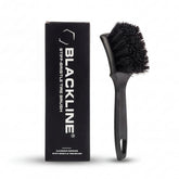 Blackline stiff bristle brush on tires for deep cleaning and embedded dirt.