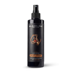 Blackline Teakwood air freshener bottle delivering a lasting car scent