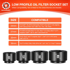 BLACKROBOT 32mm oil filter socket offers durable chrome vanadium construction