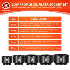 Blackrobot oil filter socket set case for organized storage