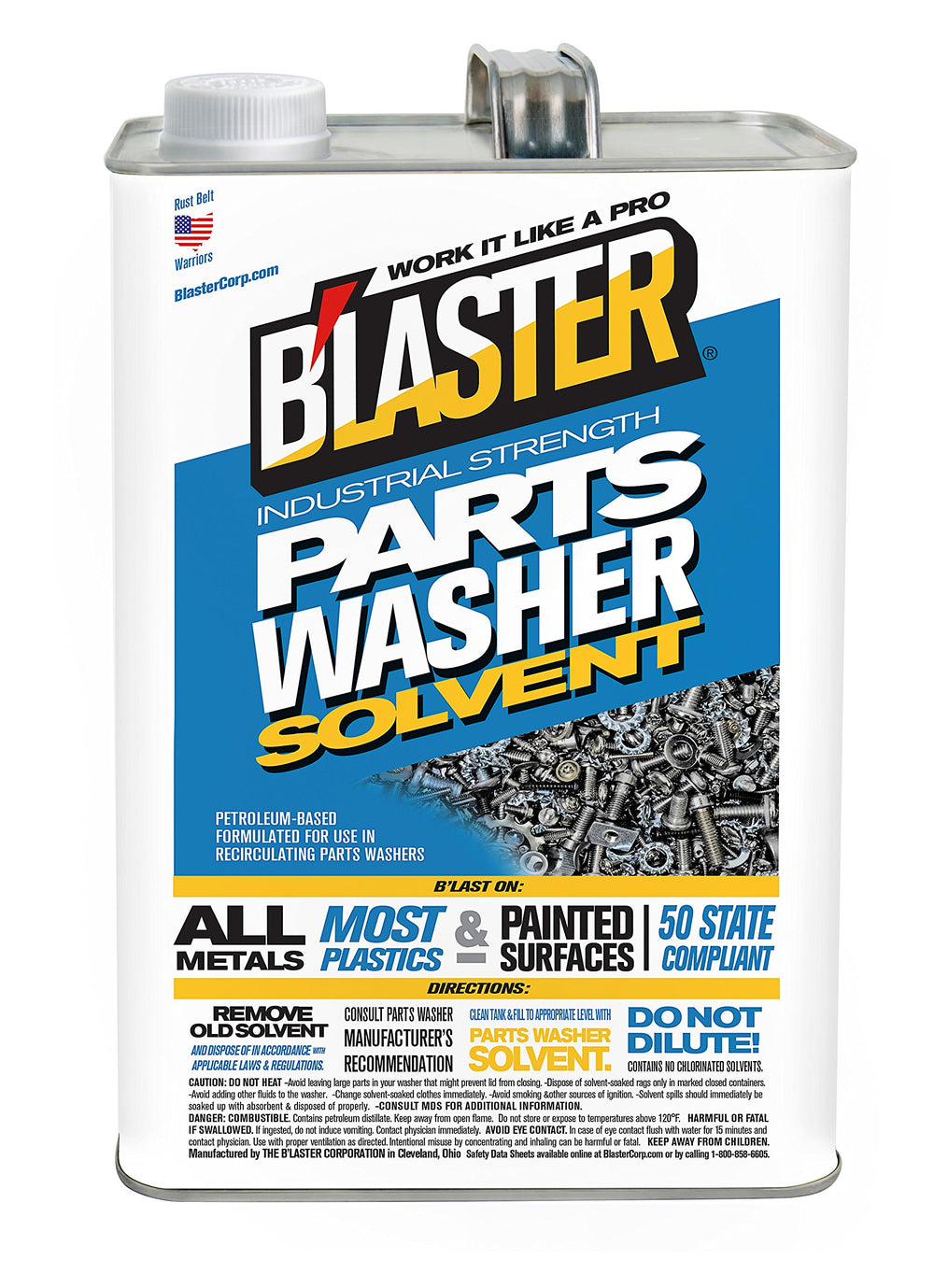 Blaster 128-PWS solvent bottle for fast, residue-free cleaning of metal parts