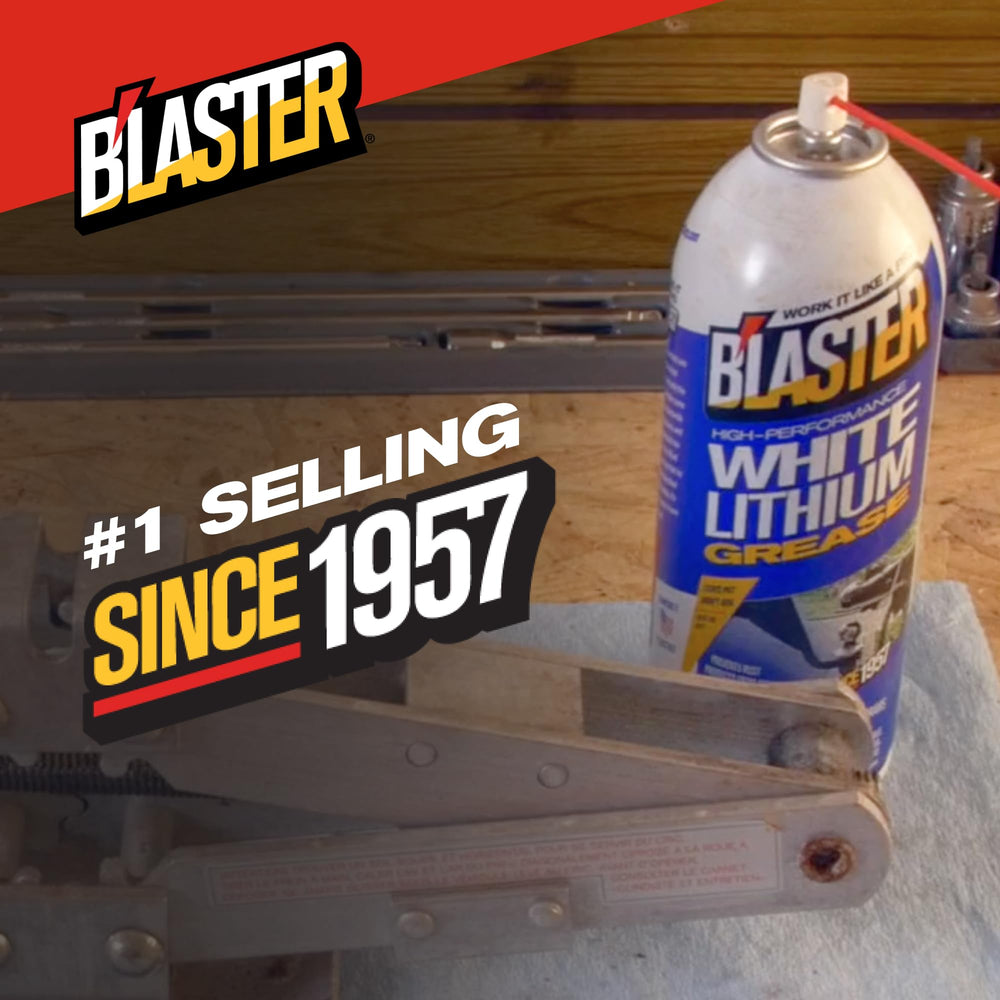 Blaster White Lithium Grease Spray is VOC compliant for professional use.