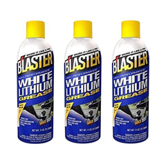 Blaster White Lithium Grease Spray bottle delivers long-lasting lubrication for metal parts.