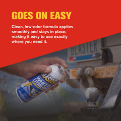 Blaster White Lithium Grease Spray forms a durable coating against moisture and corrosion.