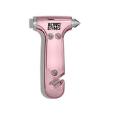 BLINGSTING safety hammer with window breaker for quick vehicle escape.