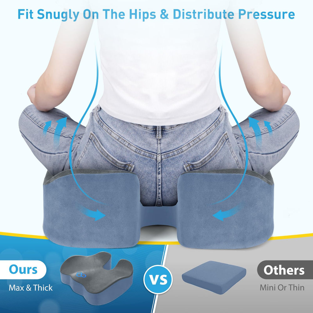 BlissTrends seat cushion on car seat for long drives and comfort