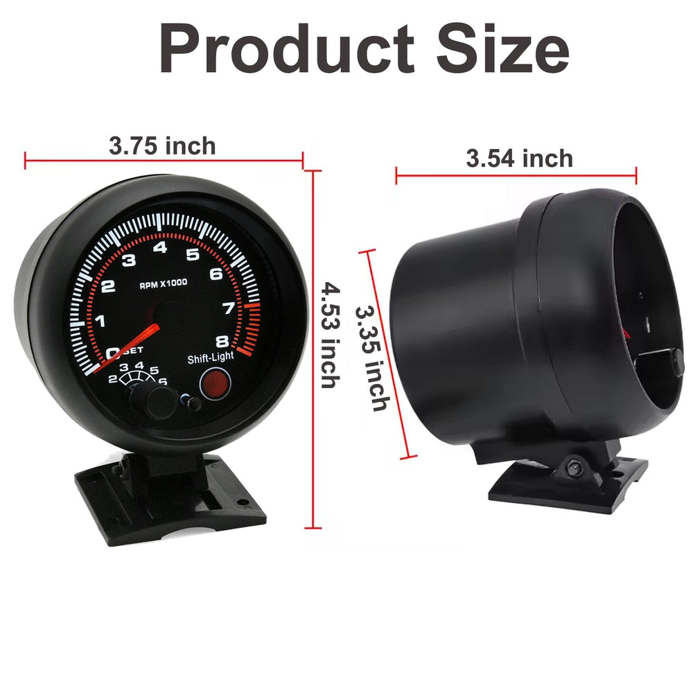 BLLYOGU tachometer back-lit display enabling night readability and quick readings