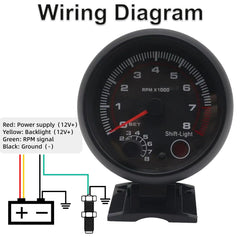 BLLYOGU tachometer compatible with 4, 6, and 8 cylinder gasoline engines
