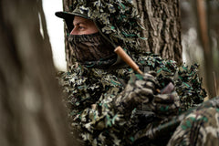 Blocker Outdoors Finisher durable camo mesh withstands rugged hunting conditions.
