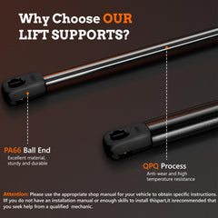 Illustration of tool-free snap-on installation for Blshwez hood struts.