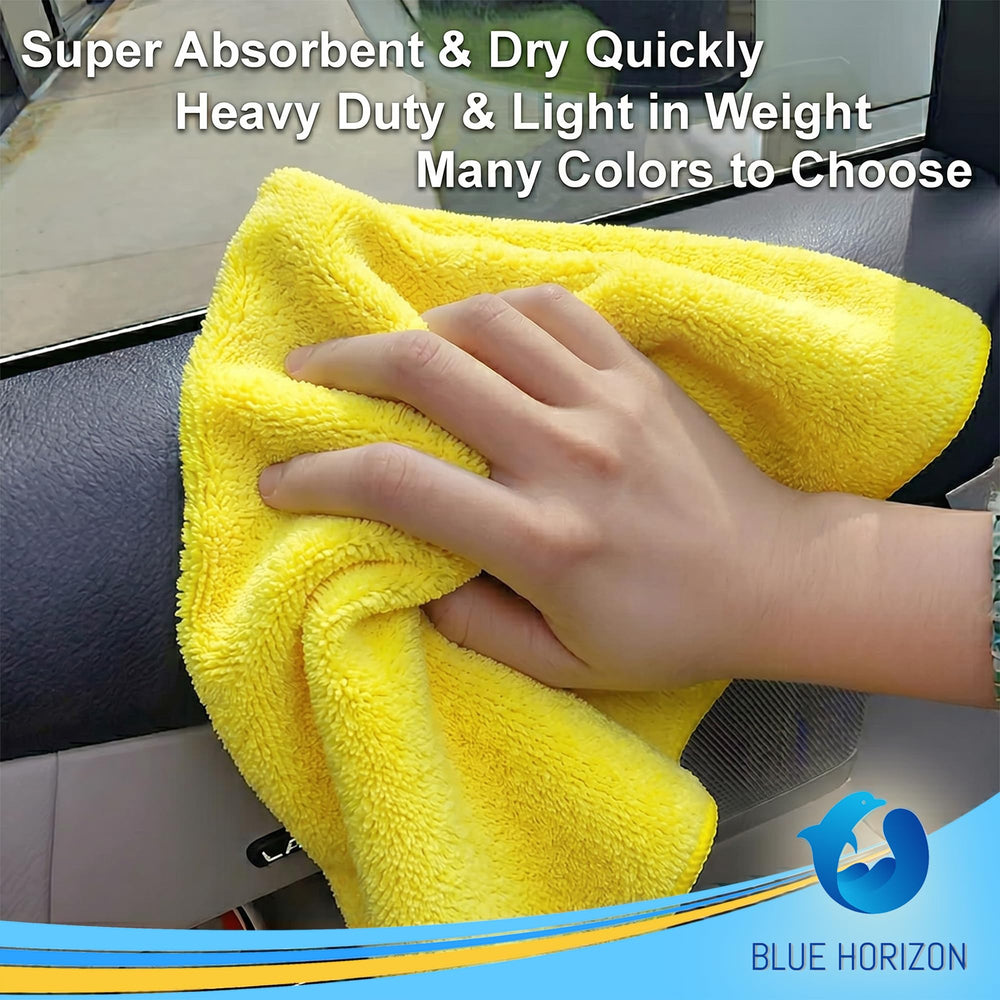 Blue Horizon scratch-free microfiber towel preserves surfaces while dust removal.