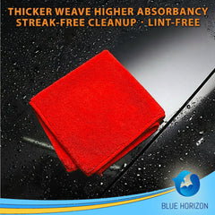 Blue Horizon washable red microfiber towel is reusable