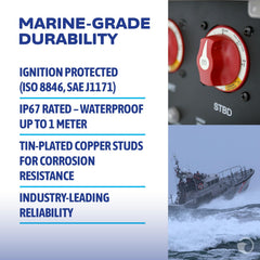 Blue Sea Systems 7650 tin-plated-copper-studs ensure durable conductivity