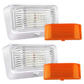 BlueFire rv porch light with amber lens for soft, glare-free nighttime visibility.