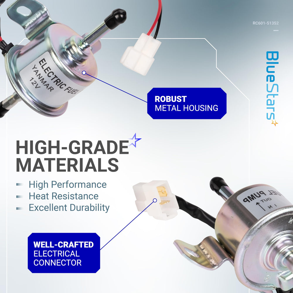 BlueStars RC601-51352 fuel pump packaging and mounting hardware