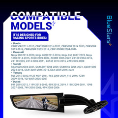 BlueStars Stealth convex lens reduces blind spots for safer road awareness.