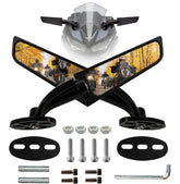BlueStars Stealth left side mirror for crisp, wide visibility.