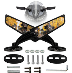 BlueStars Stealth left side mirror for crisp, wide visibility.