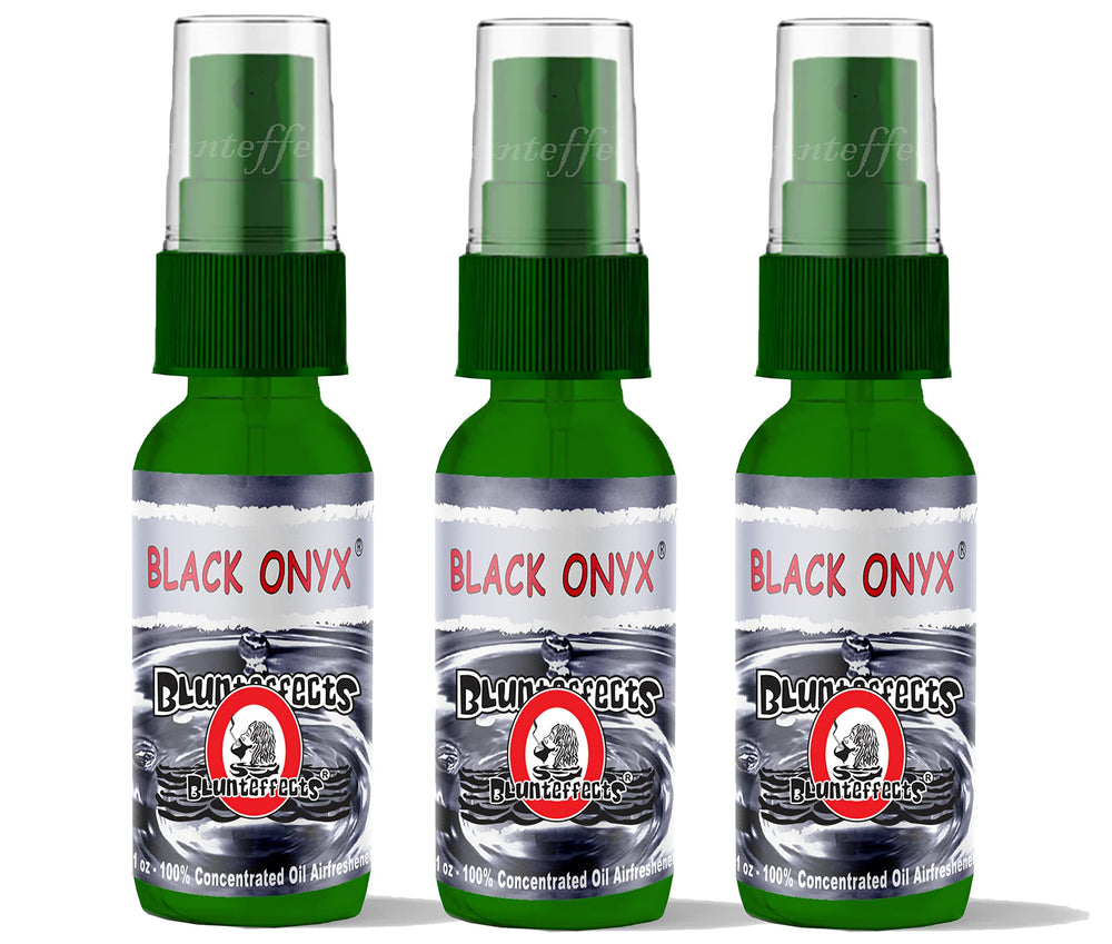 Blunteffects Blunt Effects Black Onyx bottle shows compact, long-lasting fragrance for car and home.