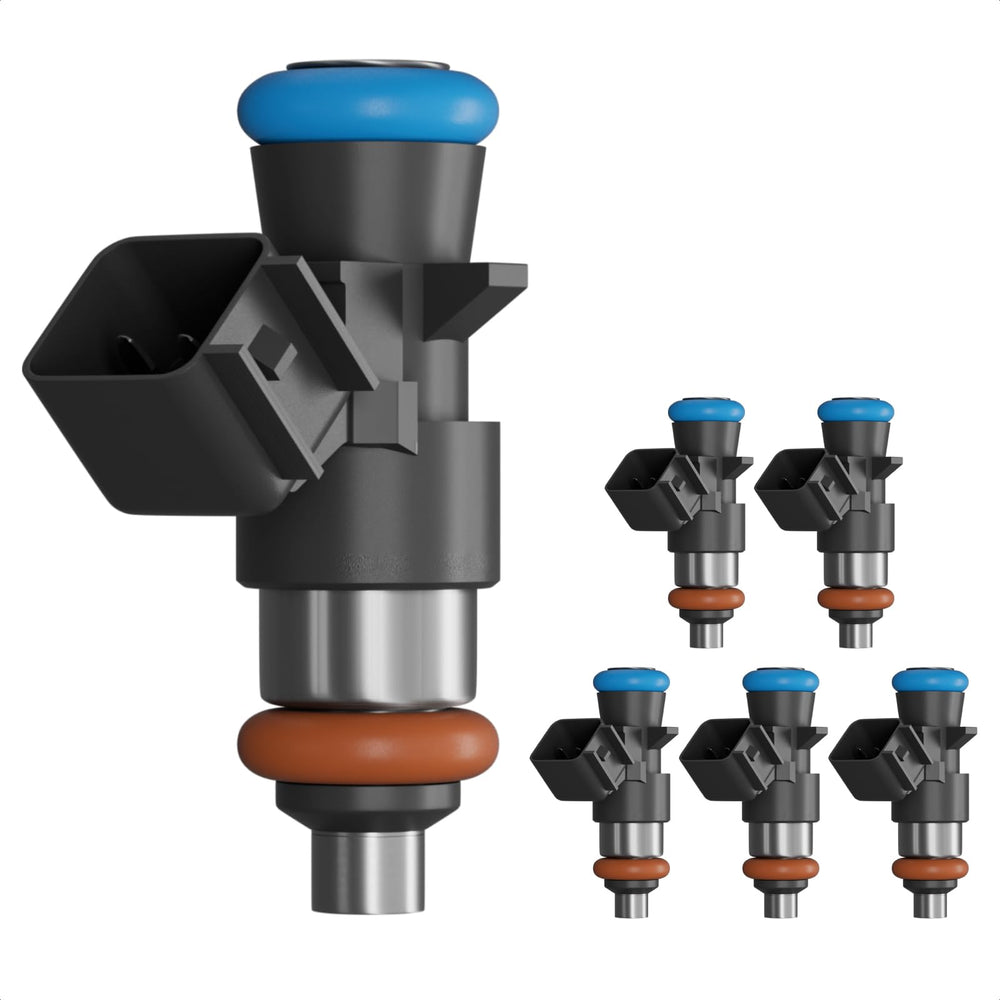 Blycorul 4-hole fuel injector close-up for Chrysler 3.6L engines showing precision atomization
