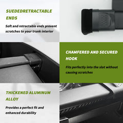 Blycorul aluminum crossbars provide solid cargo support while loading items.