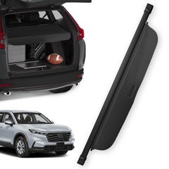 Blycorul CR‑V retractable cargo cover in carbon texture shields belongings.