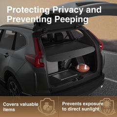 Blycorul CR‑V trunk privacy shield keeps valuables hidden.