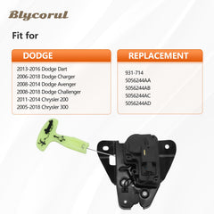 Blycorul rear trunk latch actuator close-up: precision steel components ensure reliability.