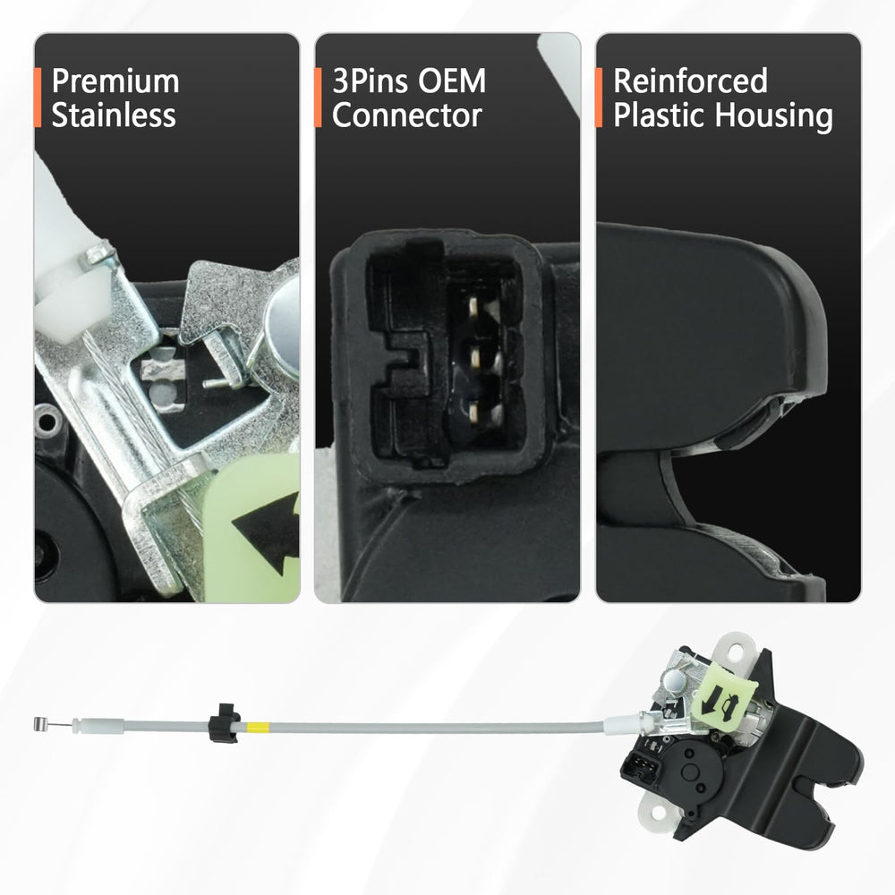 Blycorul rear trunk latch actuator packaging image emphasizes ready-to-install kit