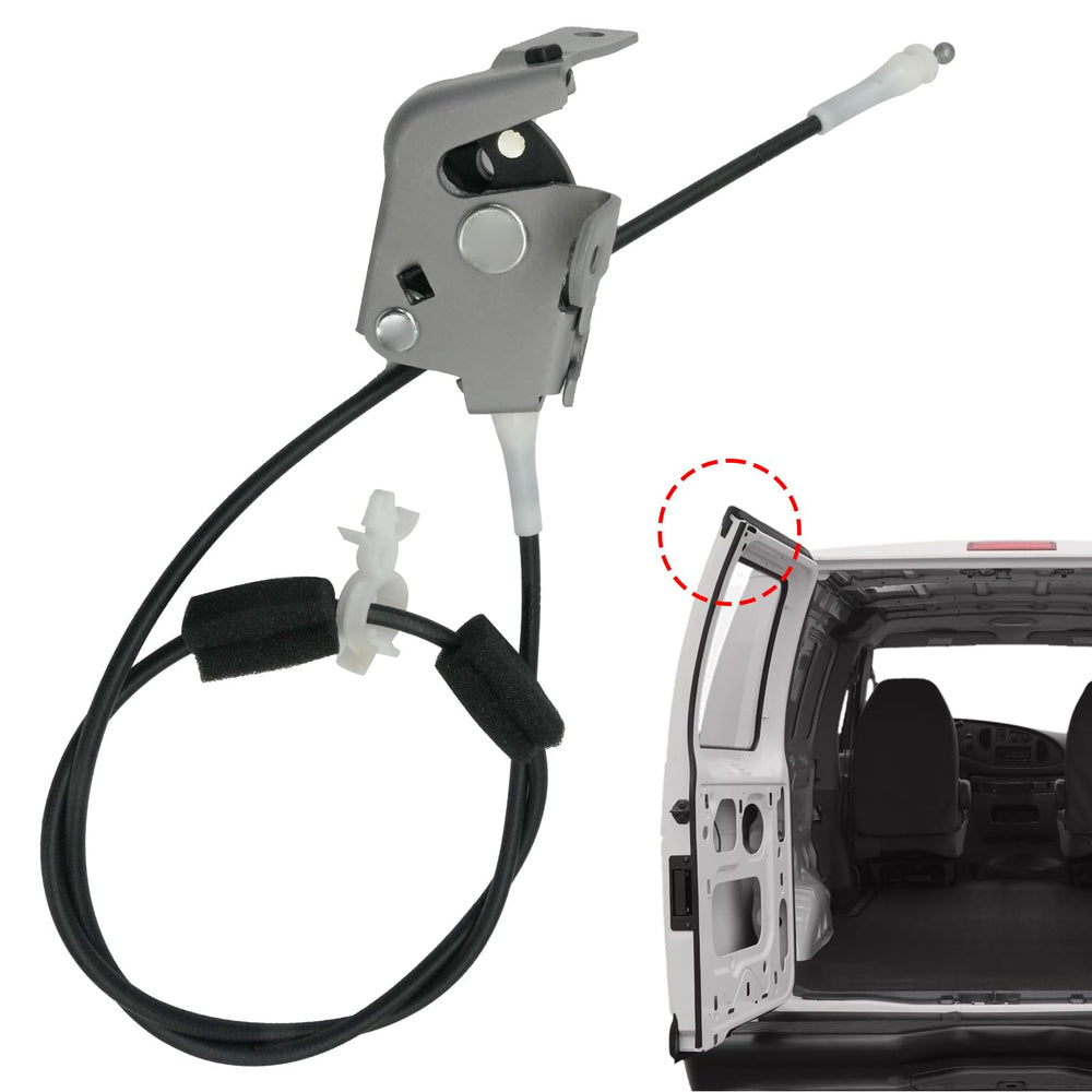 Blycorul trunk upper door latch with cable assembly for Ford E-Series enabling smooth cargo access