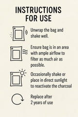 bmbu bamboo charcoal bag positioned in a vent for faster deodorizing