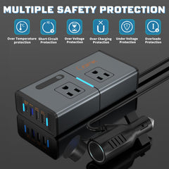 BMK pass-through 12V socket and independent AC switch.
