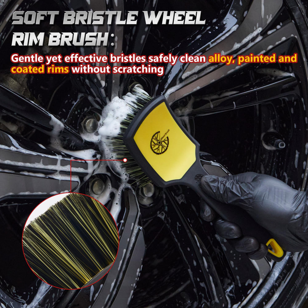 BMLEI sturdy, non-deformable bristles provide lasting wheel and tire cleaning.